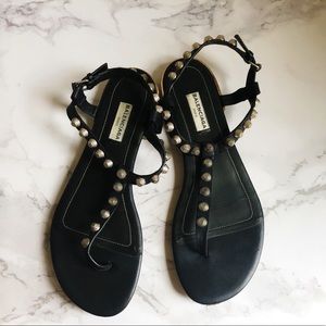 Balenciaga black sandals with rivets